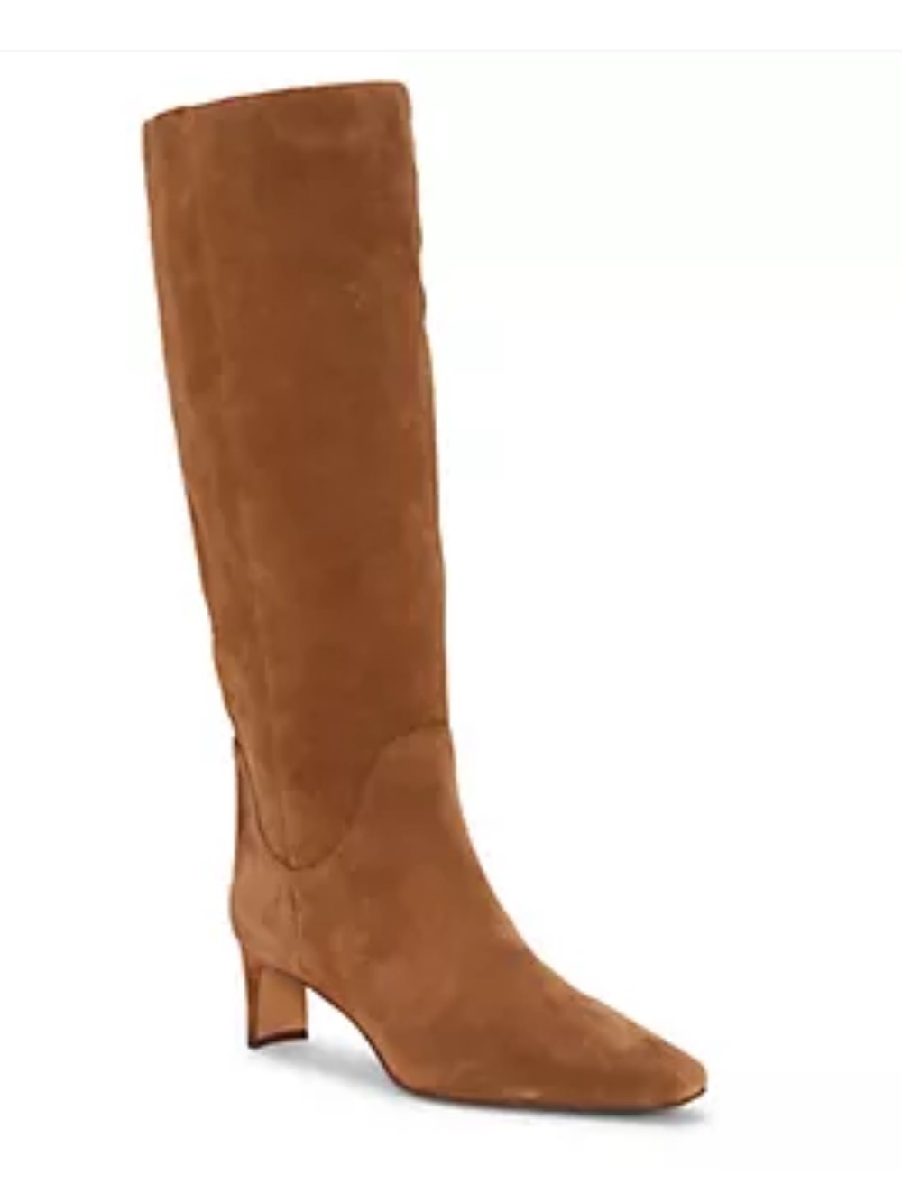 Vince Camuto Cognac Suede Wide-Calf Knee-High Boots